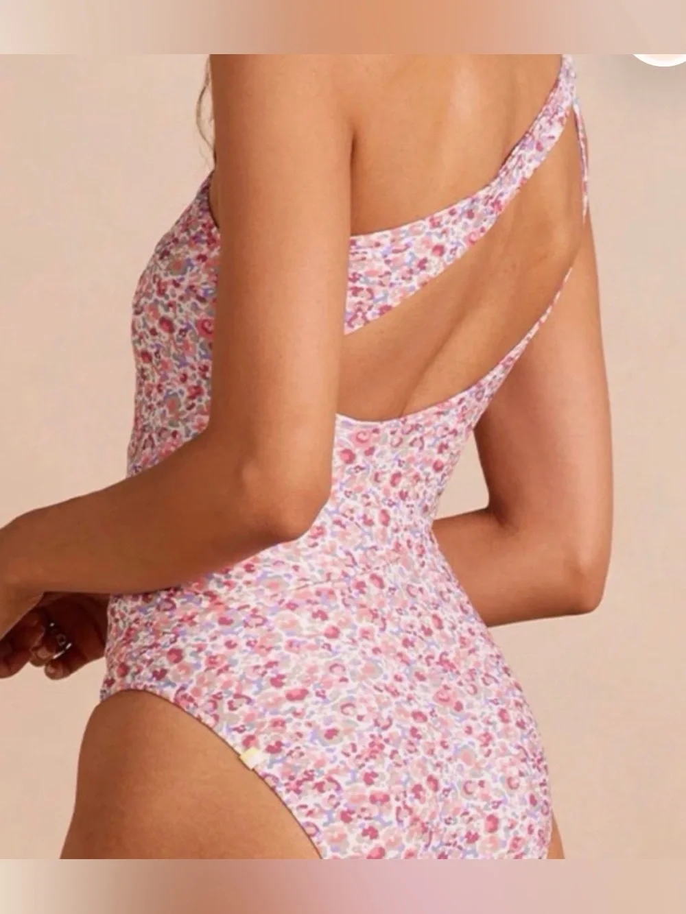 Summersalt Sidestroke Floral Swimsuit in Mini Floral Black, Cream, and Lavender - Picture 7 of 9